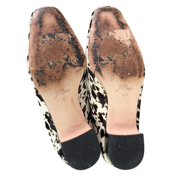 J.Crew Roxie Zip-Back Ankle Boots Calf Hair Snow Pony Animal Print Cream Black 6 - Picture 12 of 14